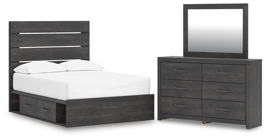 Hollivern  Panel Bed With Storage, Dresser And Mirror Signature Design by Ashley®