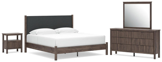 Pamytta  Upholstered Panel Platform Bed, Dresser, Mirror And Nightstand Signature Design by Ashley®