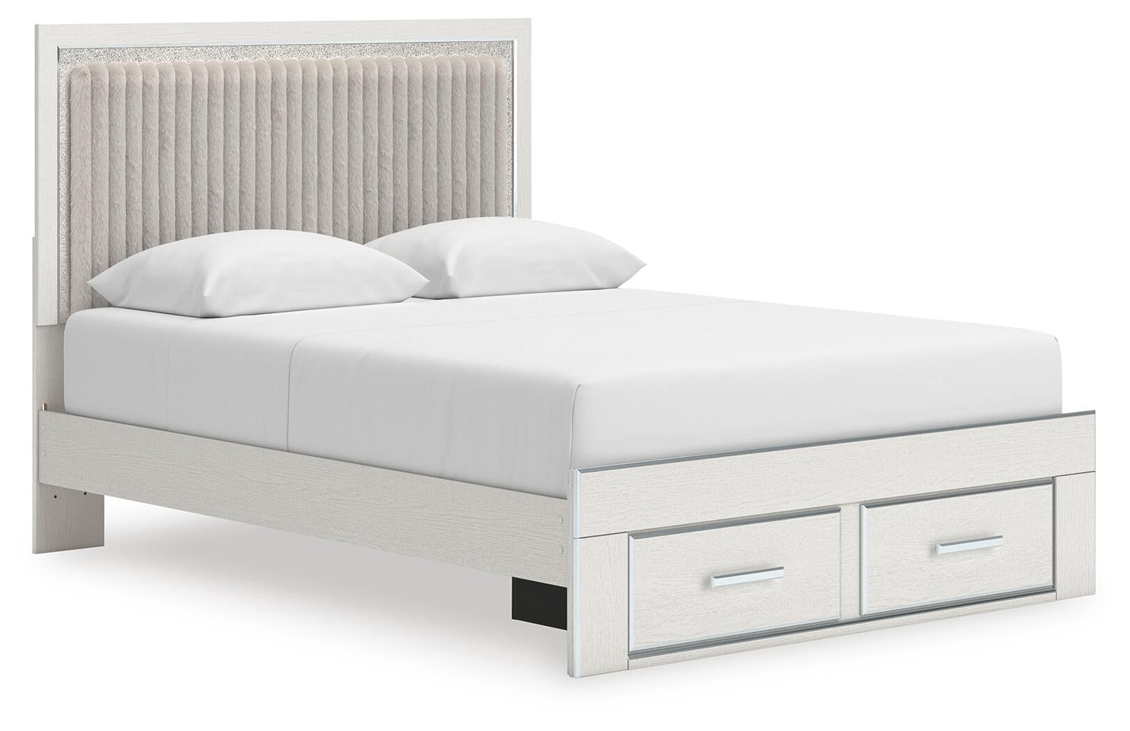 Birmonton  Upholstered Panel Platform Storage Bed, Dresser And Mirror Signature Design by Ashley®