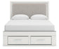 Birmonton  Upholstered Panel Platform Storage Bed, Dresser And Mirror Signature Design by Ashley®