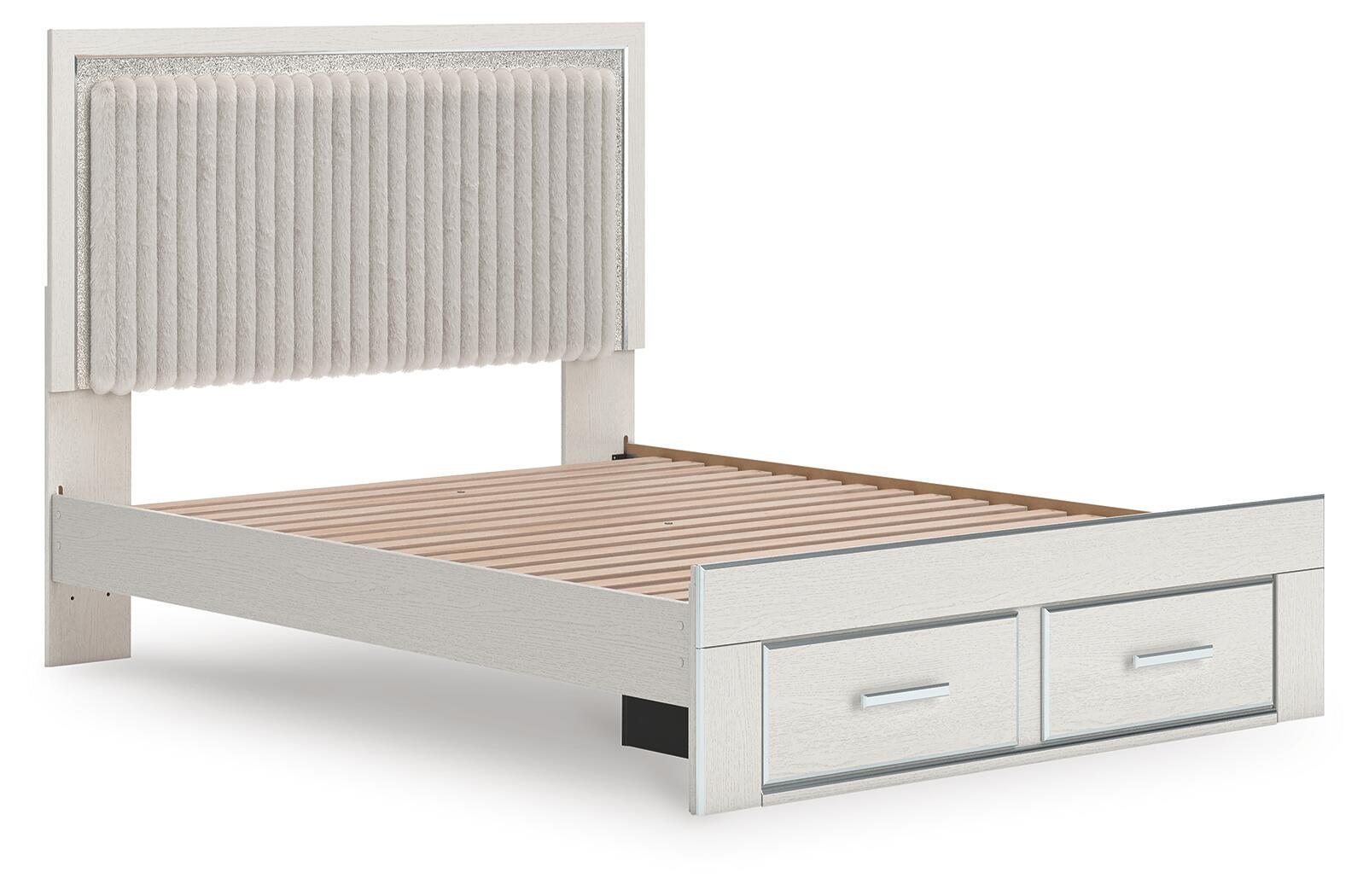 Birmonton  Upholstered Panel Platform Storage Bed, Dresser And Mirror Signature Design by Ashley®