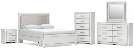Zuraleus  Upholstered Panel Platform Bed, Dresser, Mirror, Chest And Nightstand Signature Design by Ashley®