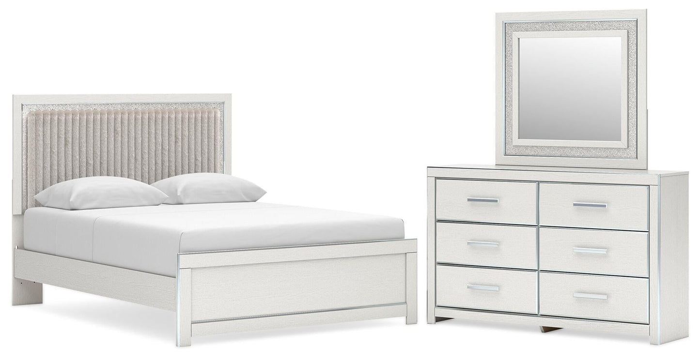 Birmonton  Upholstered Panel Platform Bed, Dresser And Mirror Signature Design by Ashley®