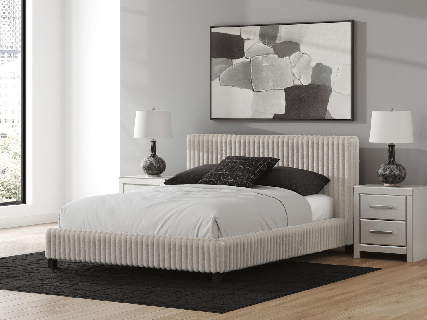 Birmonton  Upholstered Bed, Dresser, Mirror And Nightstand Signature Design by Ashley®