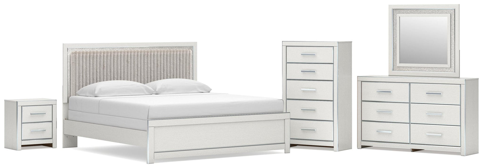 Birmonton  Upholstered Panel Bed, Dresser, Mirror, Chest And Nightstand Signature Design by Ashley®