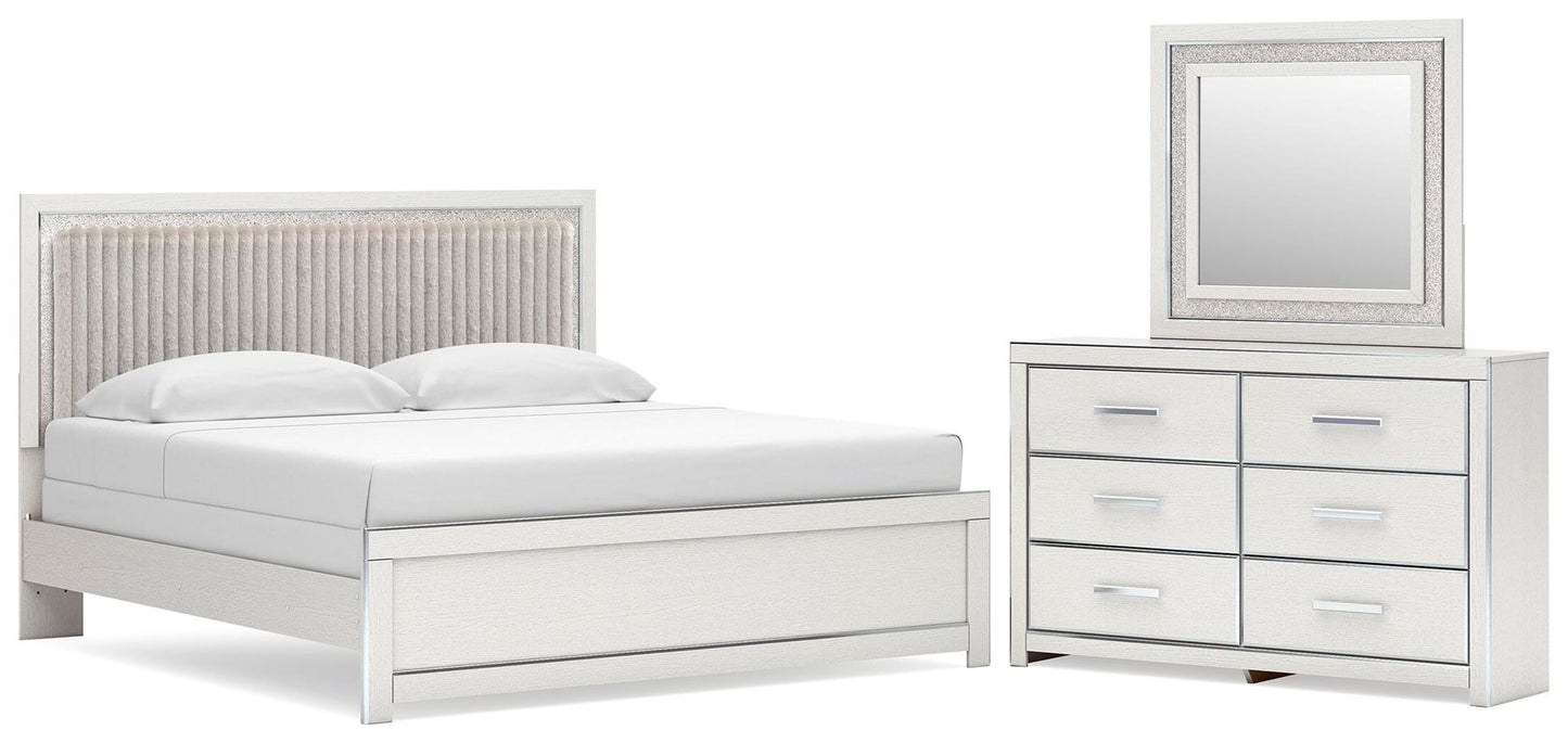 Birmonton  Upholstered Panel Bed, Dresser And Mirror Signature Design by Ashley®