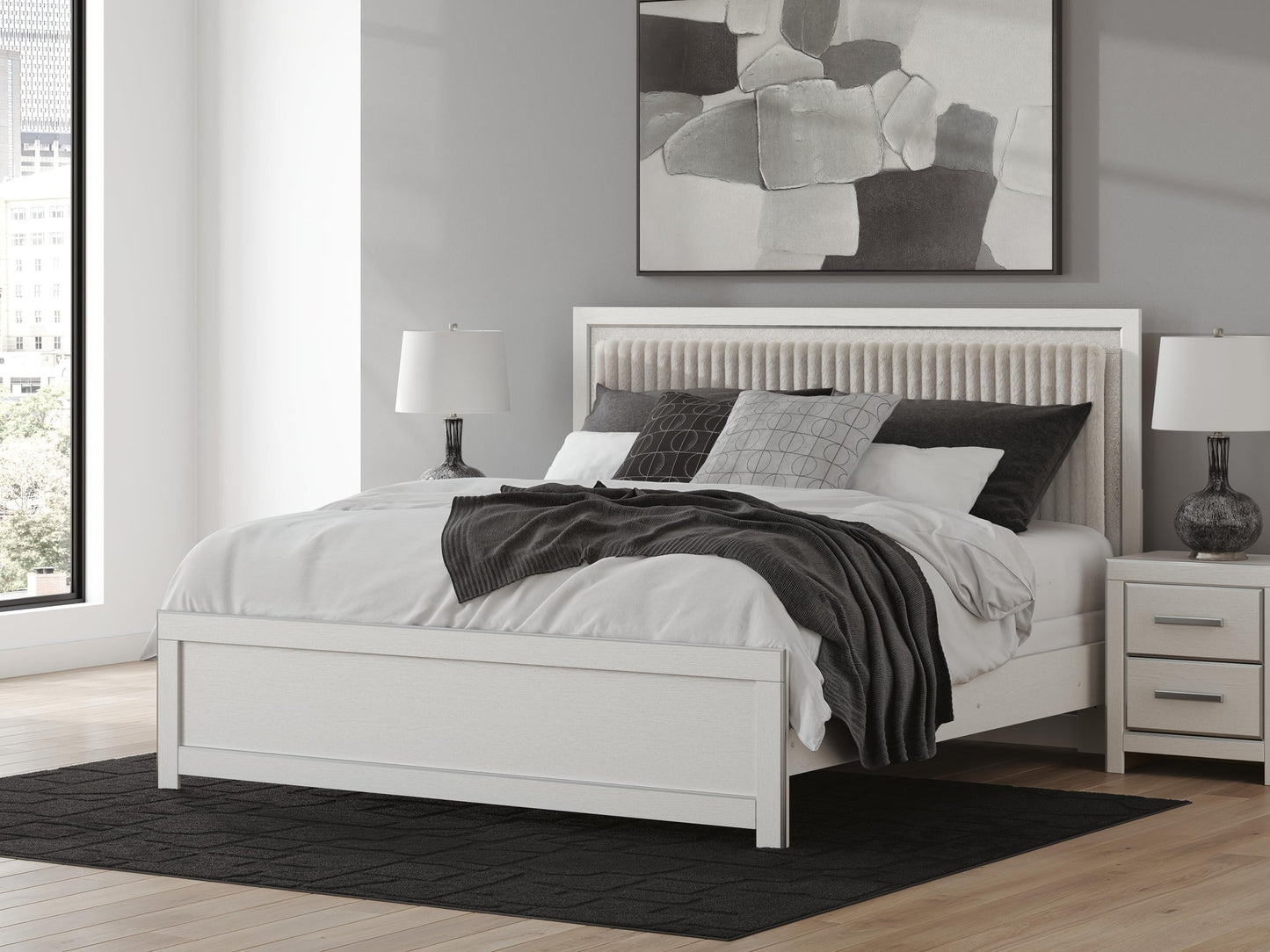 Birmonton  Upholstered Panel Bed, Dresser And Mirror Signature Design by Ashley®