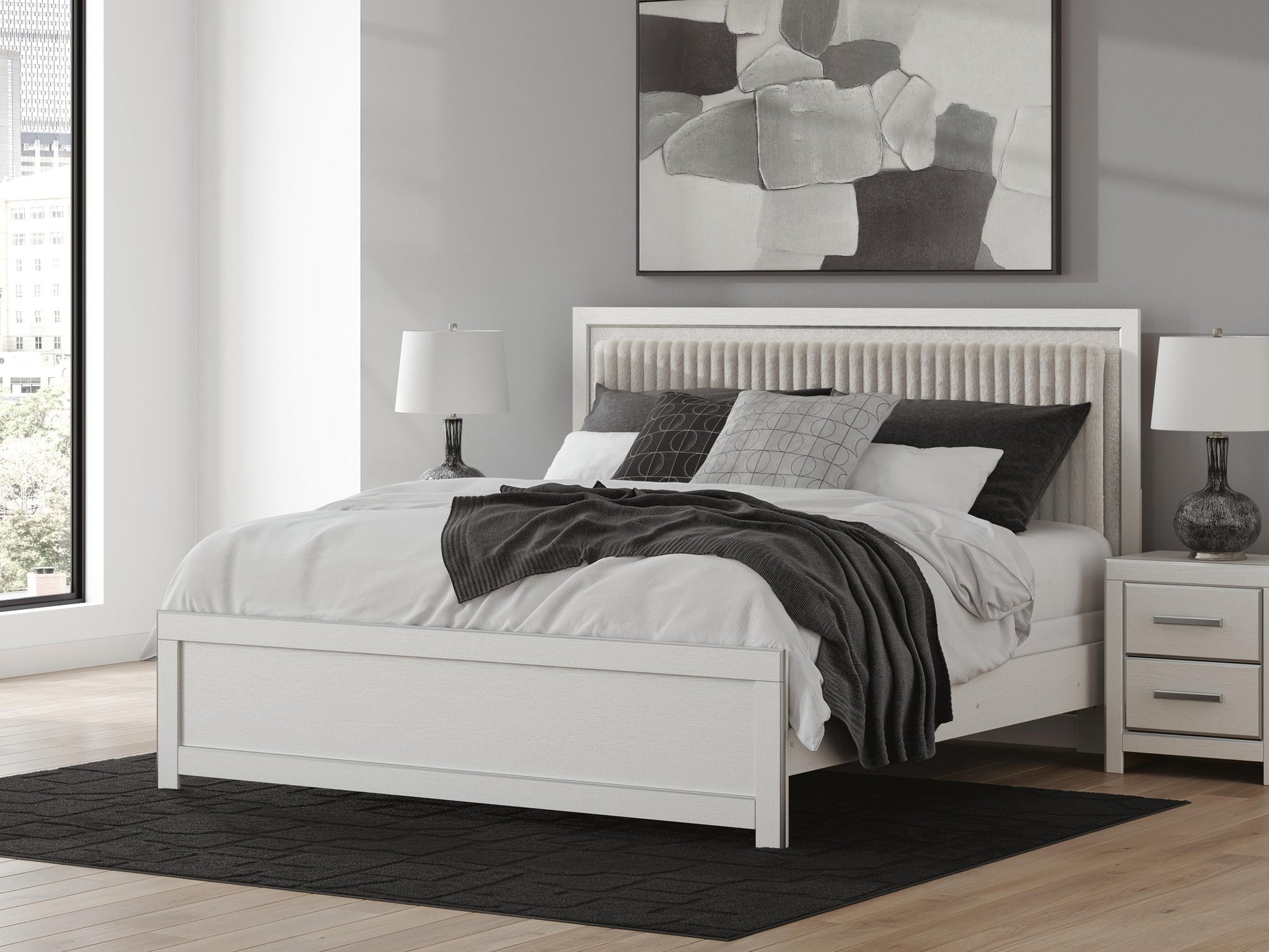 Birmonton  Upholstered Panel Bed, Dresser And Mirror Signature Design by Ashley®