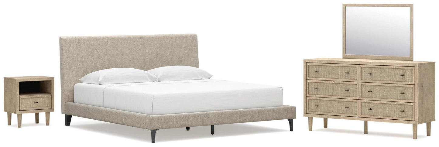Cielden  Upholstered Bed With Roll Slats, Dresser, Mirror And Nightstand Signature Design by Ashley®