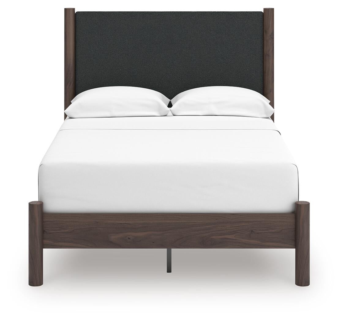 Cadmori  Upholstered Panel Platform Bed, Dresser And Mirror Signature Design by Ashley®