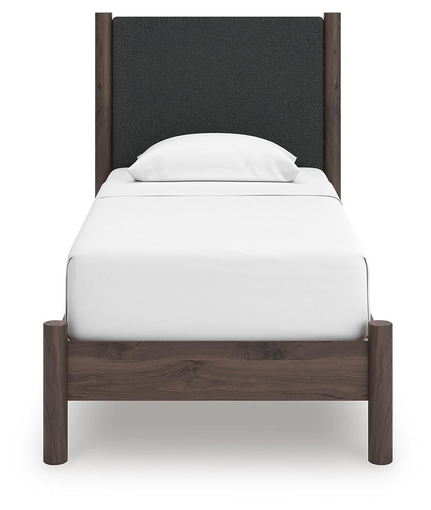 Cadmori  Upholstered Panel Platform Bed, Dresser And Mirror Signature Design by Ashley®