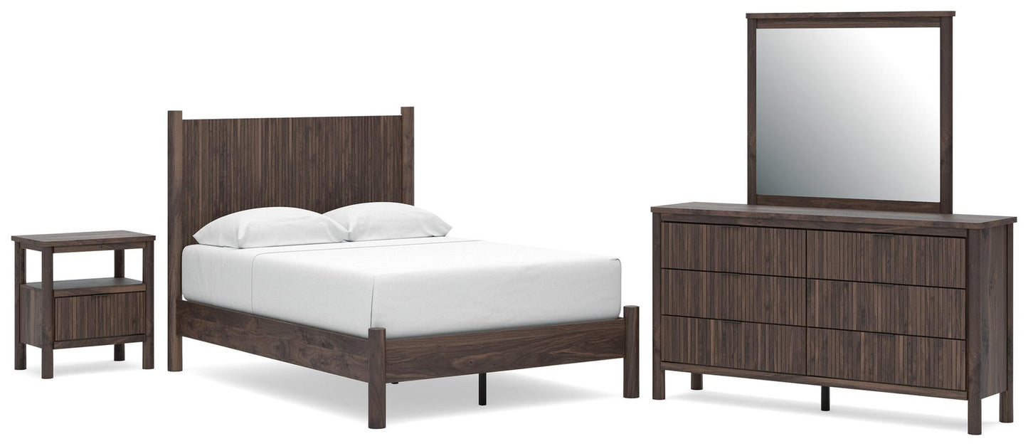 Cadmori  Panel Platform Bed, Dresser, Mirror And Nightstand
