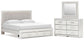 Birmonton  Upholstered Panel Platform Storage Bed, Dresser And Mirror Signature Design by Ashley®