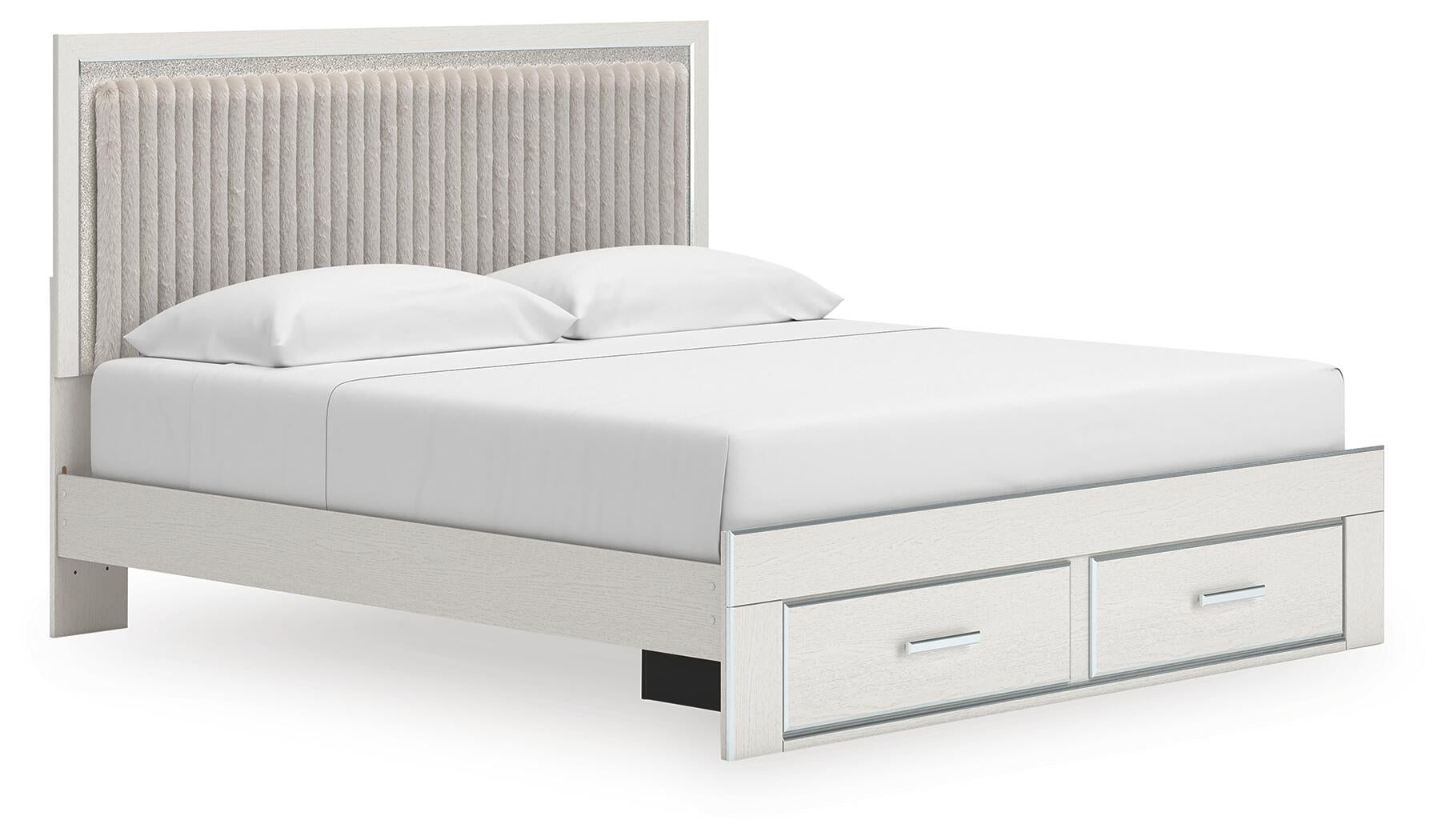 Birmonton  Upholstered Panel Platform Storage Bed, Dresser And Mirror Signature Design by Ashley®