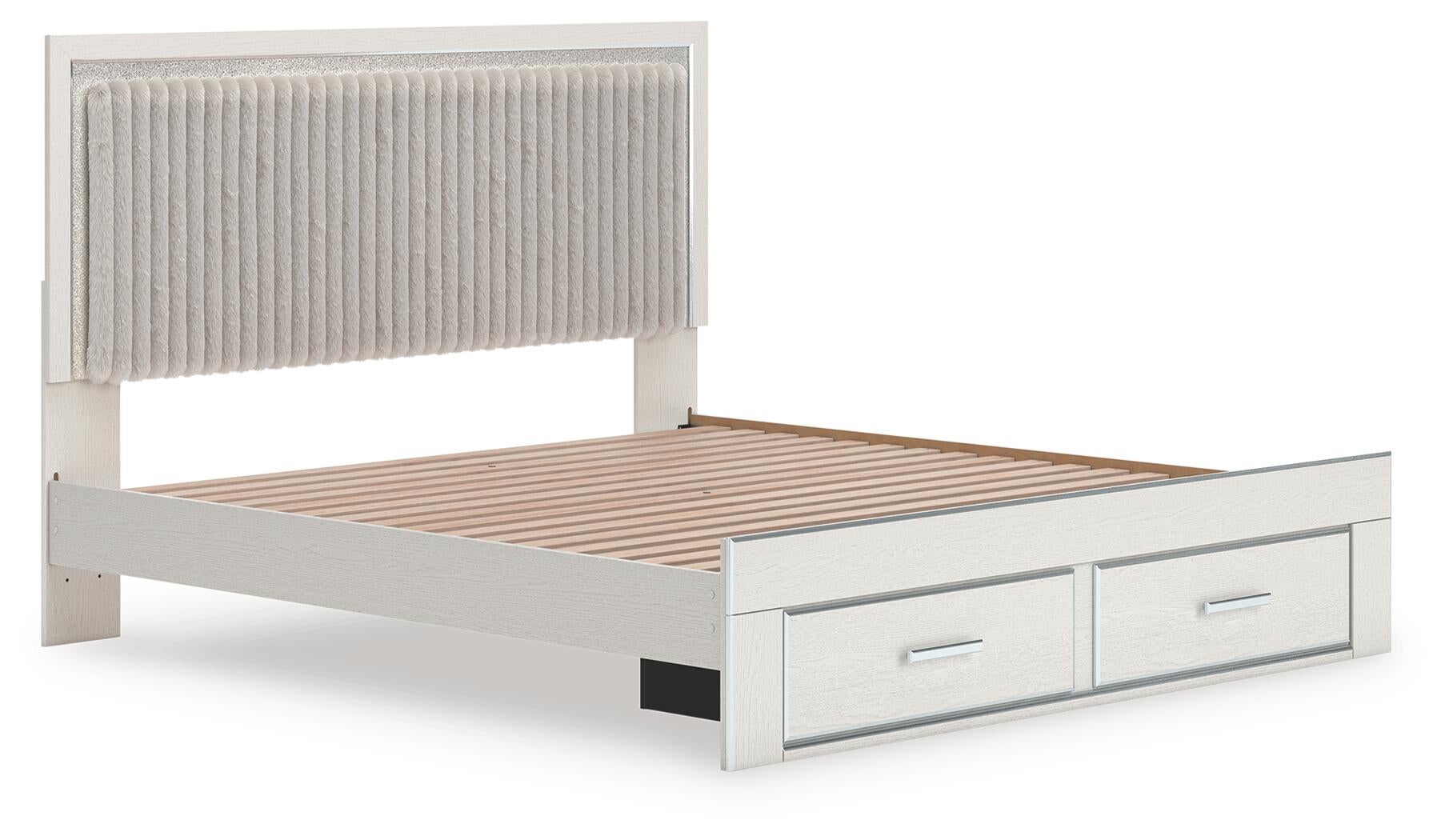 Birmonton  Upholstered Panel Platform Storage Bed, Dresser And Mirror Signature Design by Ashley®