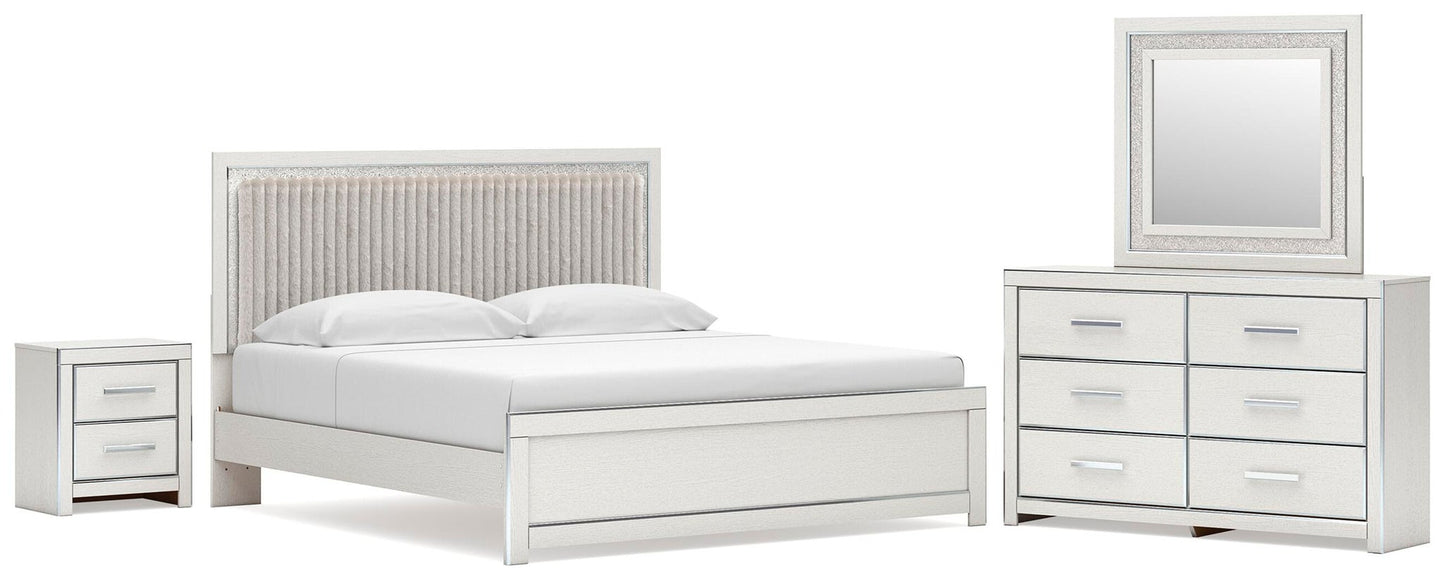 Birmonton  Upholstered Panel Platform Bed, Dresser, Mirror And Nightstand Signature Design by Ashley®