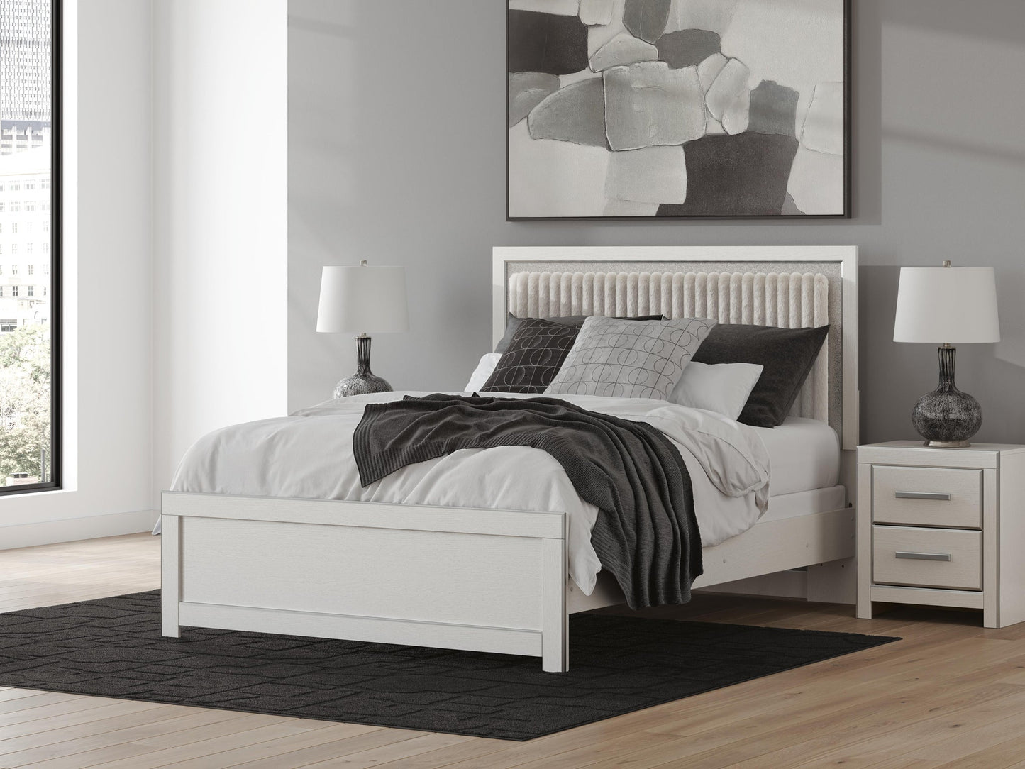 Birmonton  Upholstered Panel Bed, Dresser, Mirror And Nightstand Signature Design by Ashley®
