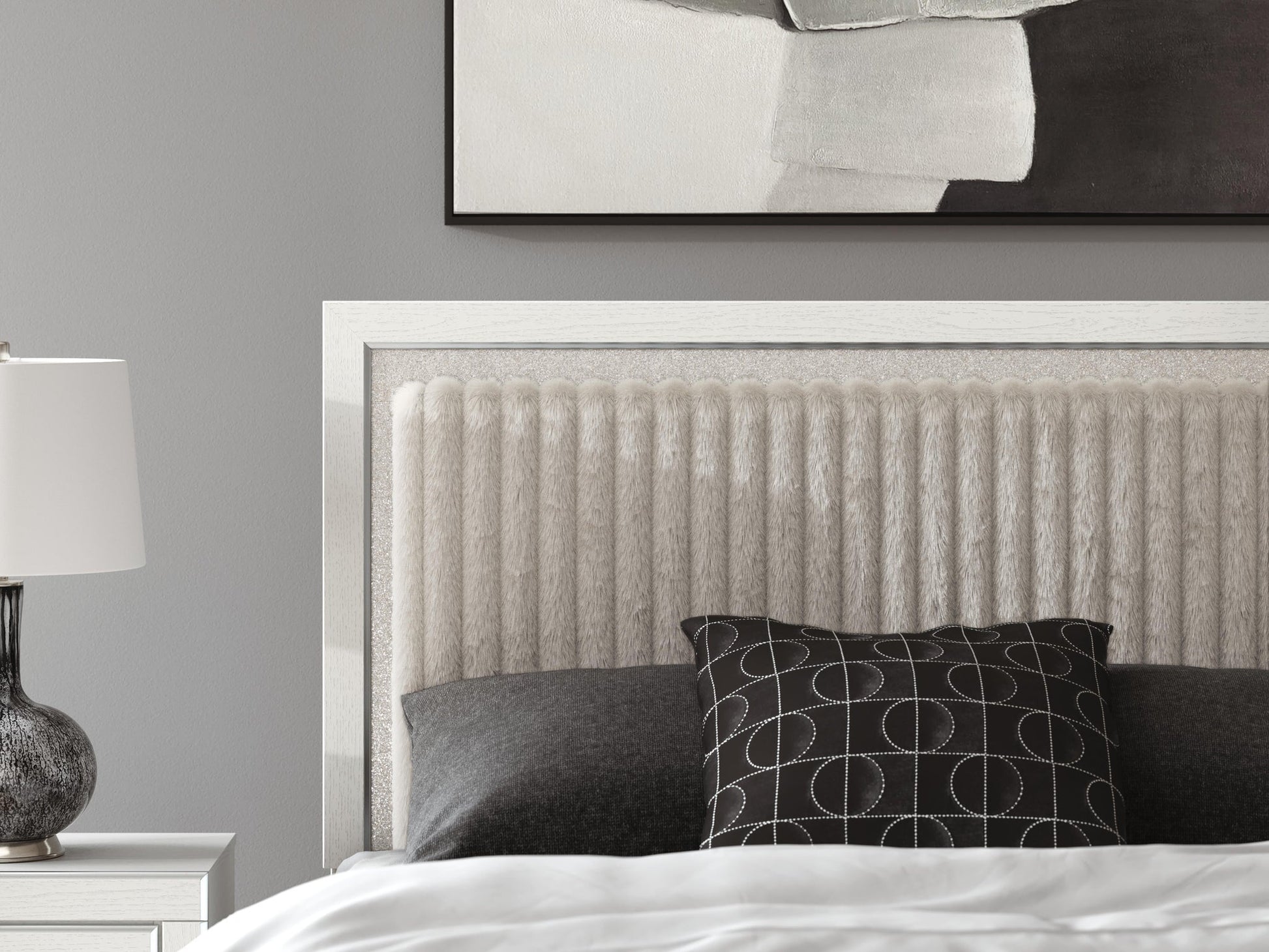 Birmonton  Upholstered Panel Platform Bed, Dresser, Mirror And Nightstand Signature Design by Ashley®