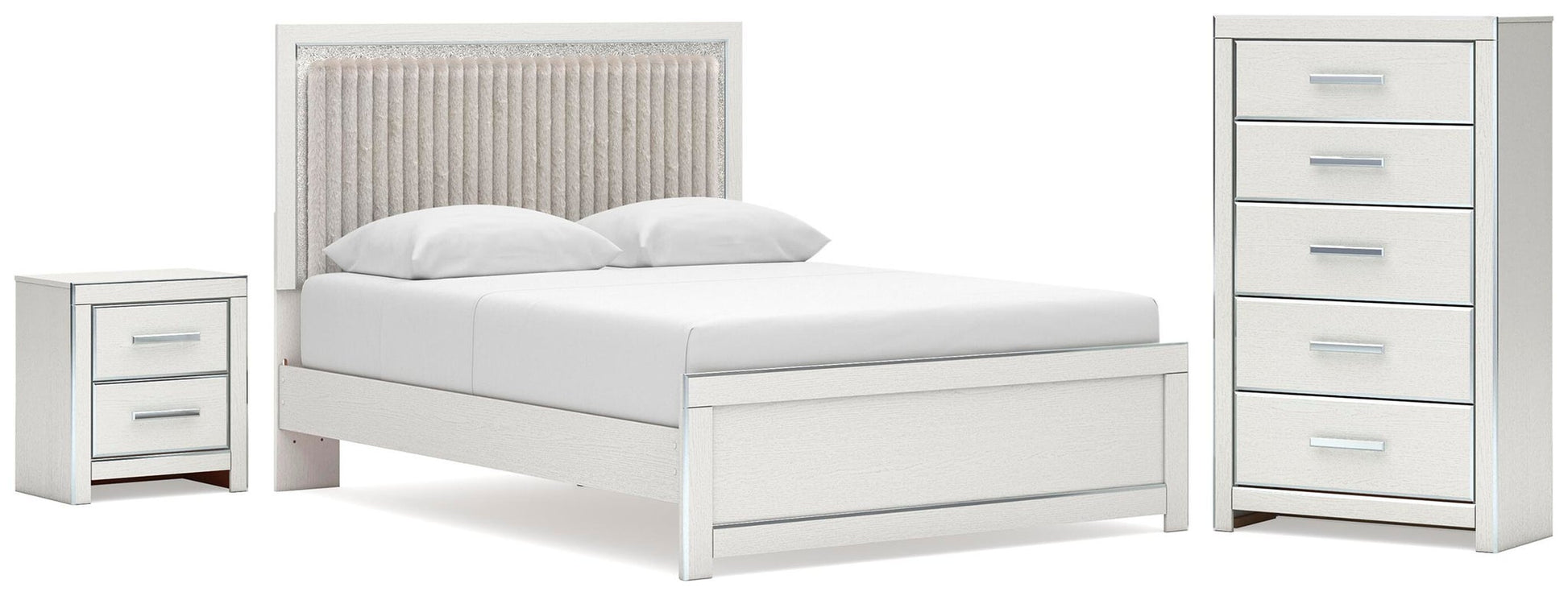 Birmonton  Upholstered Panel Platform Bed, Dresser, Mirror And Nightstand Signature Design by Ashley®