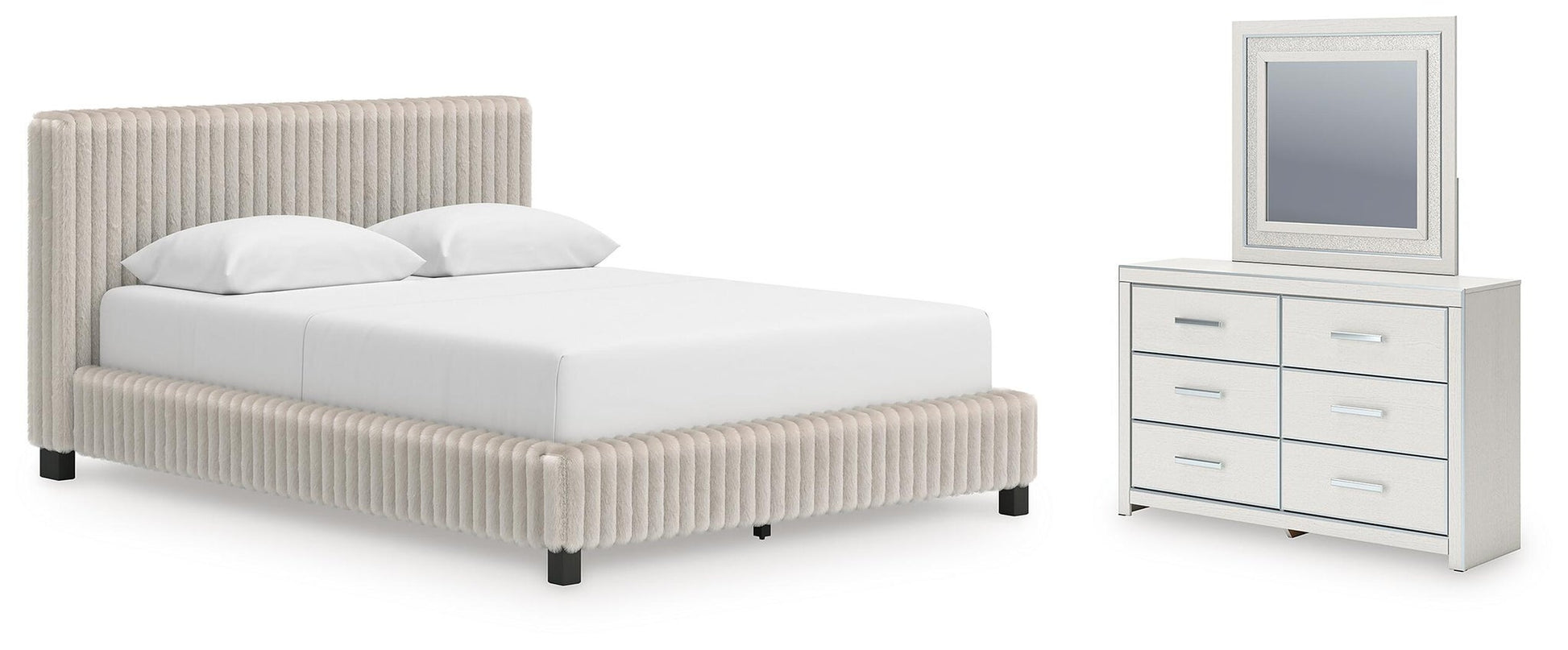 Birmonton  Upholstered Bed, Dresser And Mirror Signature Design by Ashley®