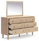 Cielden California  Upholstered Bed With Roll Slats, Dresser And Mirror Signature Design by Ashley®