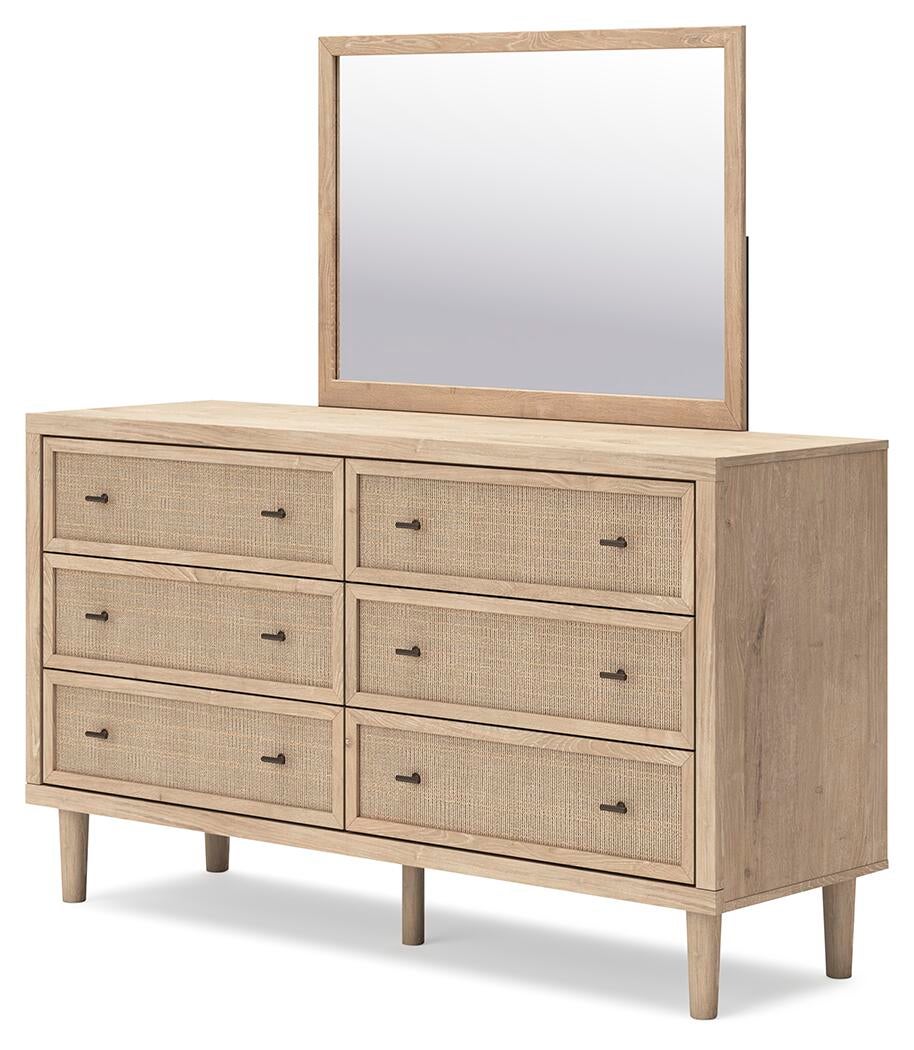 Cielden California  Upholstered Bed With Roll Slats, Dresser And Mirror Signature Design by Ashley®