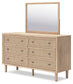 Cielden California  Upholstered Bed With Roll Slats, Dresser And Mirror Signature Design by Ashley®