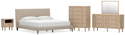 Cielden  Upholstered Bed With Roll Slats, Dresser, Mirror, Chest And Nightstand Signature Design by Ashley®