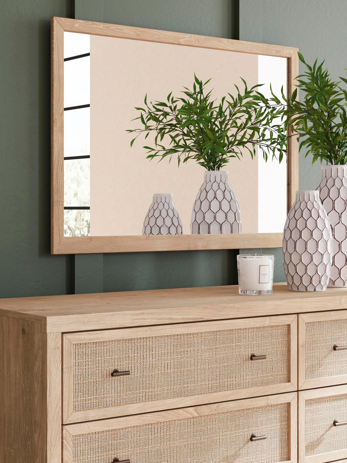 Cielden  Upholstered Bed With Roll Slats, Dresser, Mirror, Chest And Nightstand Signature Design by Ashley®