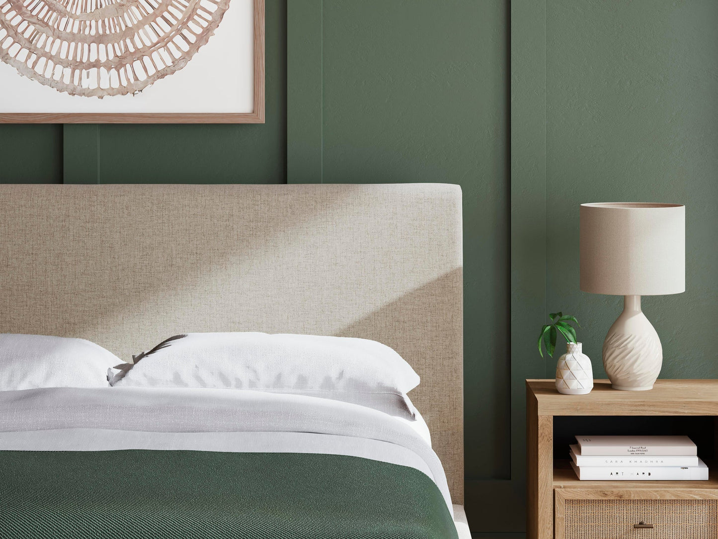 Cielden  Upholstered Bed With Roll Slats, Dresser, Mirror, Chest And Nightstand Signature Design by Ashley®