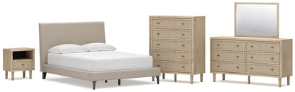 Cielden  Upholstered Bed With Roll Slats, Dresser, Mirror, Chest And Nightstand Signature Design by Ashley®