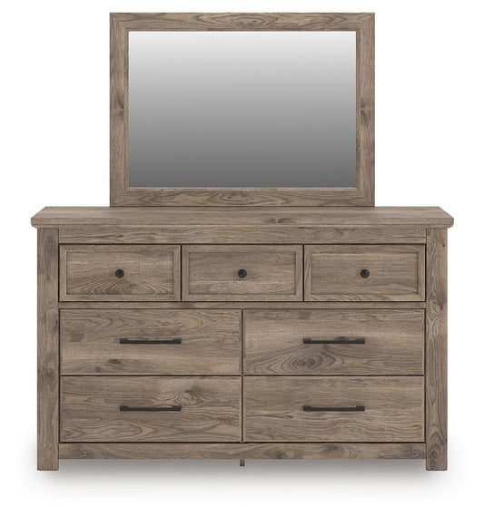 Rusticott  Panel Bed With Mirrored Dresser Signature Design by Ashley®