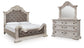 Andonhall  Upholstered Panel Bed With Mirrored Dresser Signature Design by Ashley®