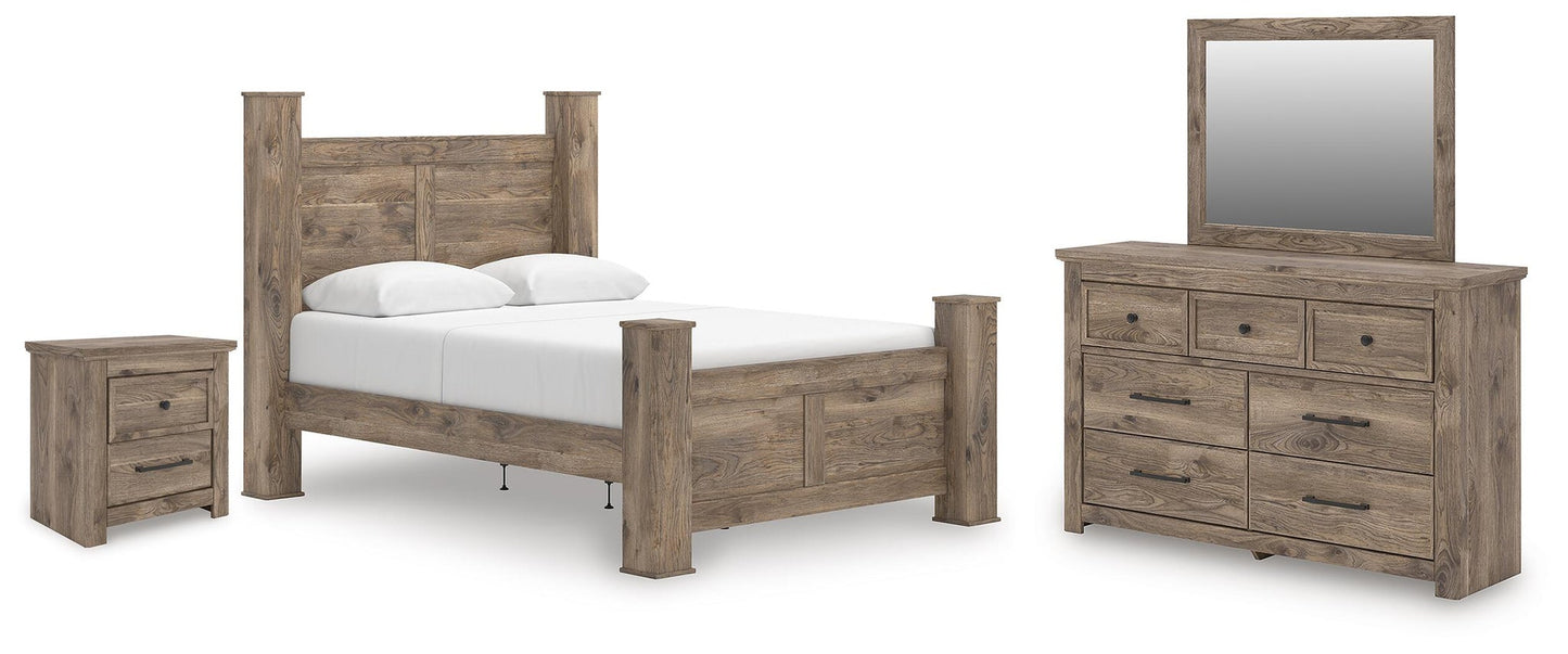 Keithland  Poster Bed With Mirrored Dresser And Nightstand Signature Design by Ashley®
