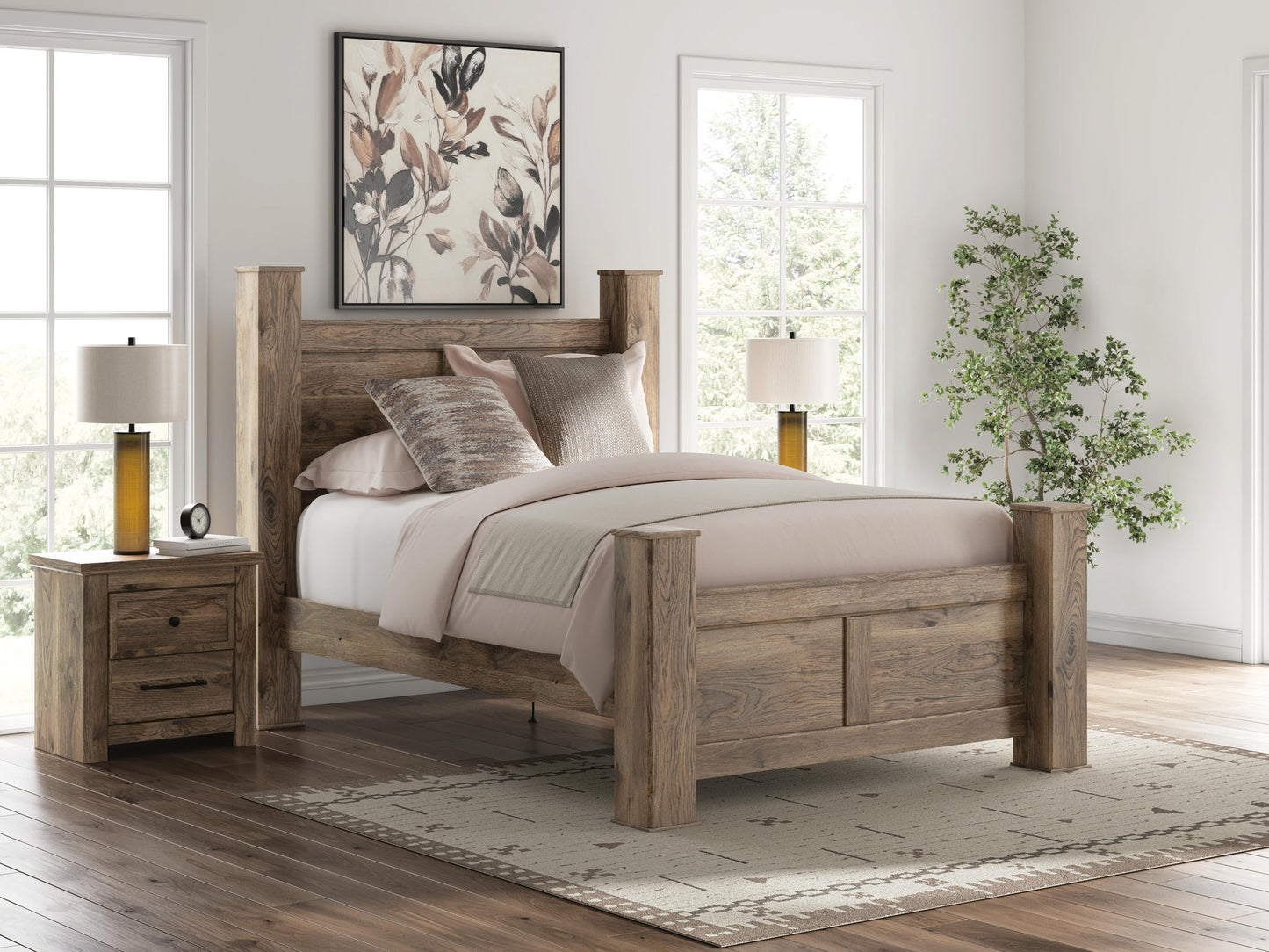 Keithland  Poster Bed With Mirrored Dresser Signature Design by Ashley®