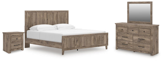Rusticott  Panel Bed With Mirrored Dresser And Nightstand Signature Design by Ashley®