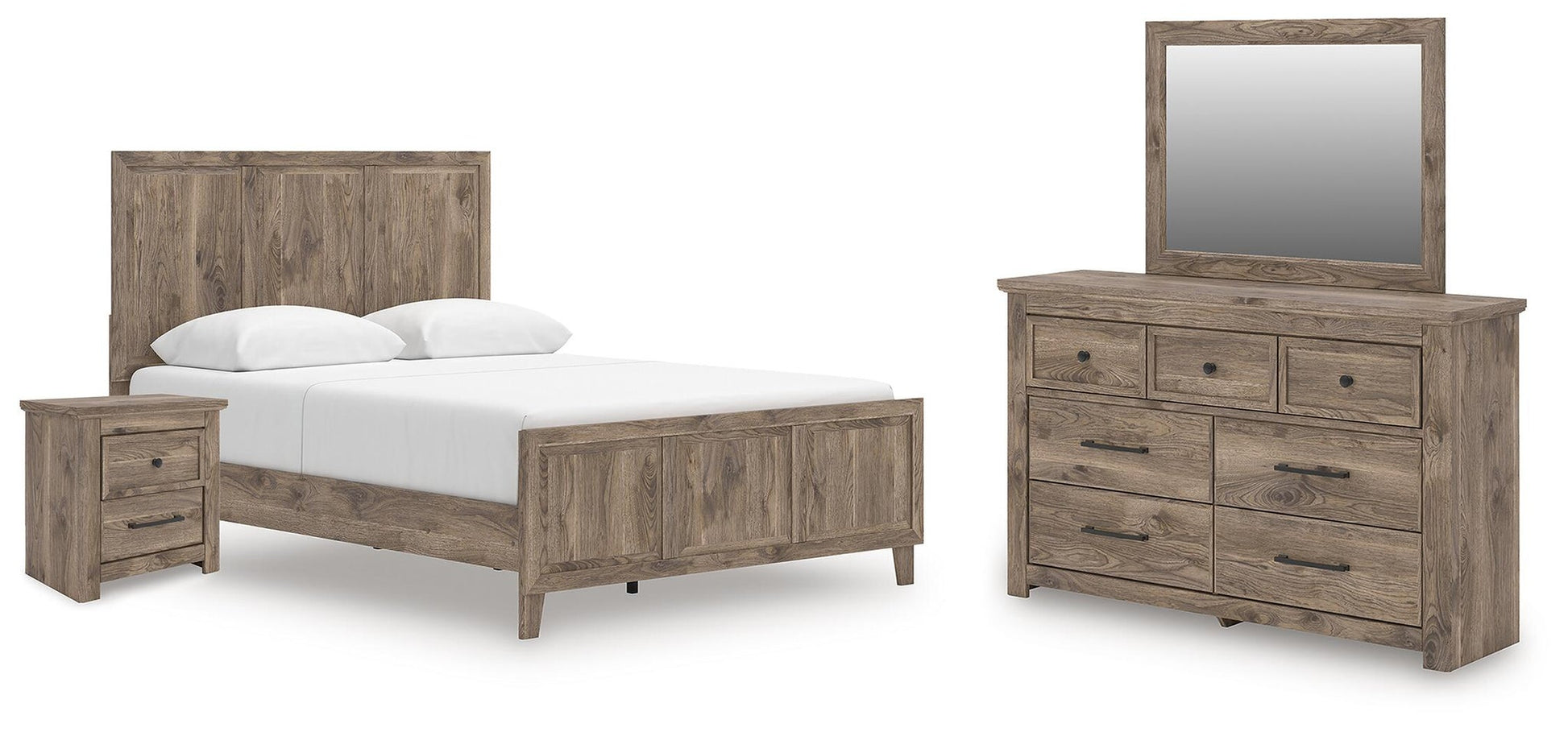 Keithland  Panel Bed With Mirrored Dresser And Nightstand Signature Design by Ashley®