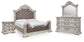 Andonhall  Upholstered Panel Bed With Mirrored Dresser And Nightstand Signature Design by Ashley®
