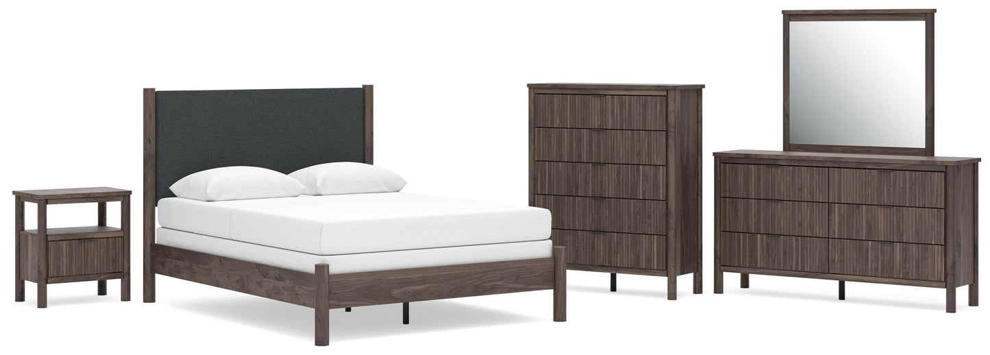 Cadmori  Upholstered Panel Bed, Dresser, Mirror, Chest And Nightstand Signature Design by Ashley®