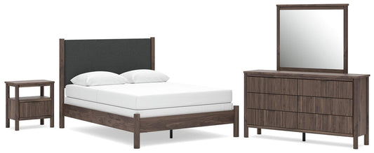 Pamytta  Upholstered Panel Bed, Dresser, Mirror And Nightstand Signature Design by Ashley®