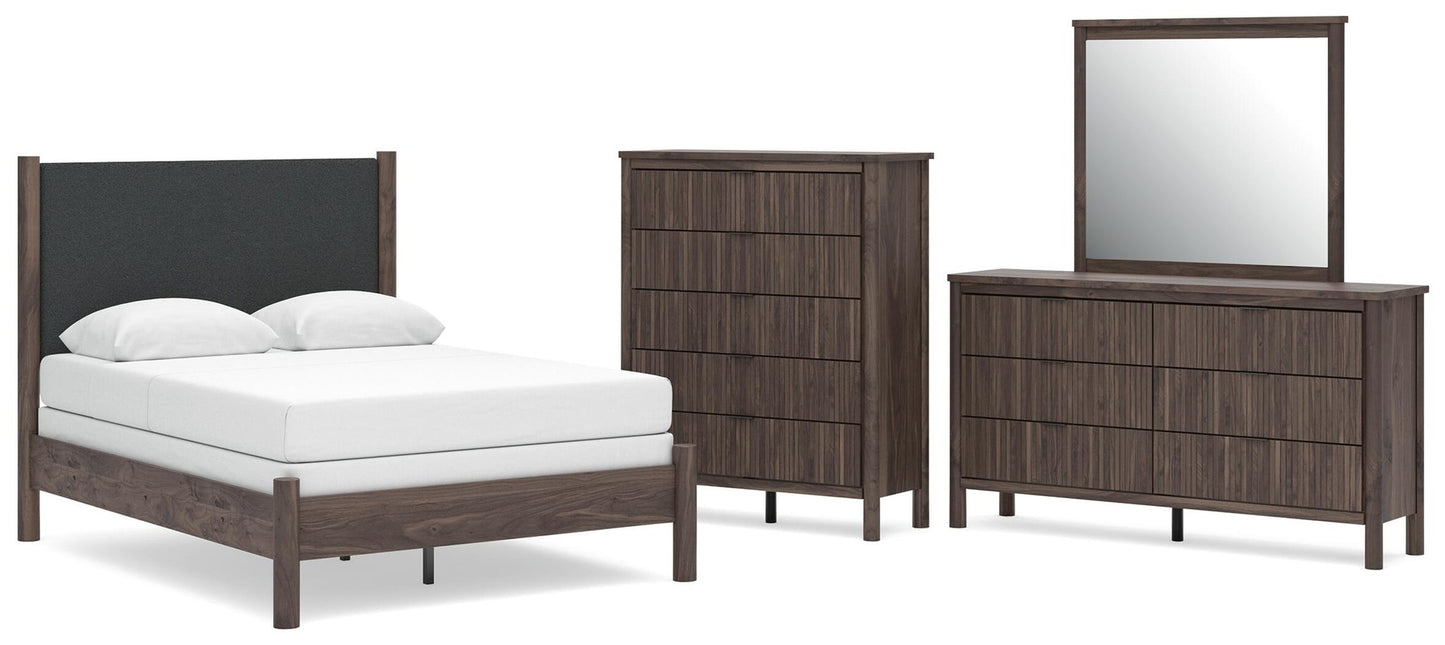 Cadmori  Upholstered Panel Bed, Dresser And Mirror Signature Design by Ashley®
