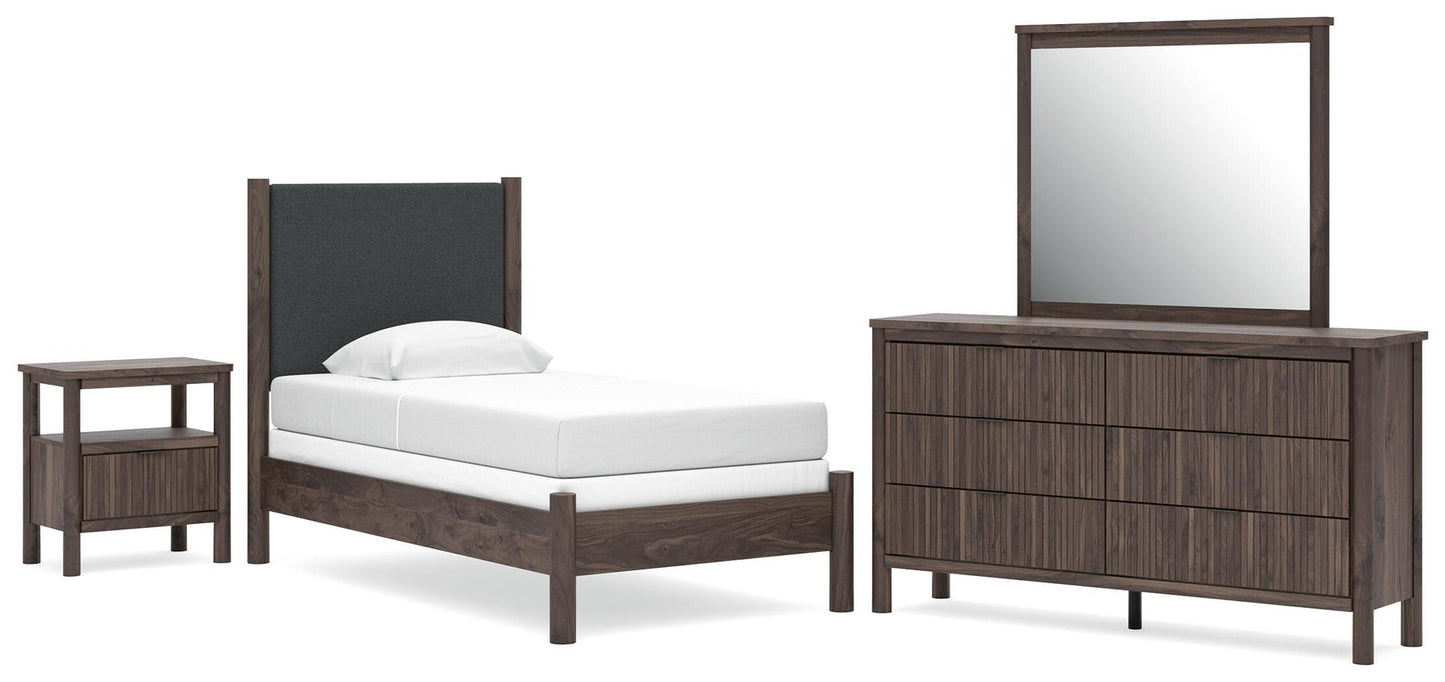 Cadmori  Upholstered Panel Bed, Dresser, Mirror, Chest And Nightstand Signature Design by Ashley®