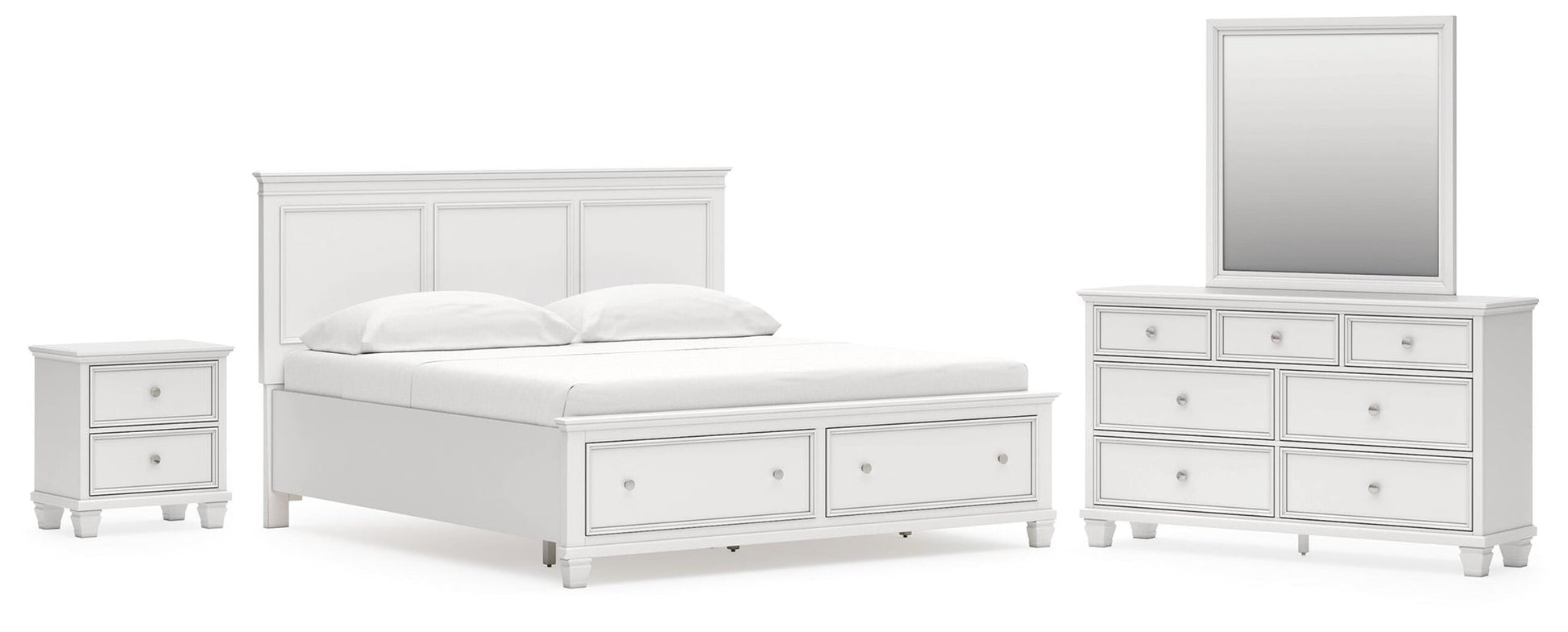 Fortman  Panel Storage Bed With Mirrored Dresser And Nightstand Signature Design by Ashley®