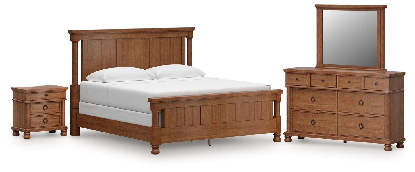 Chadworth  Poster Bed With Mirrored Dresser And Nightstand Signature Design by Ashley®