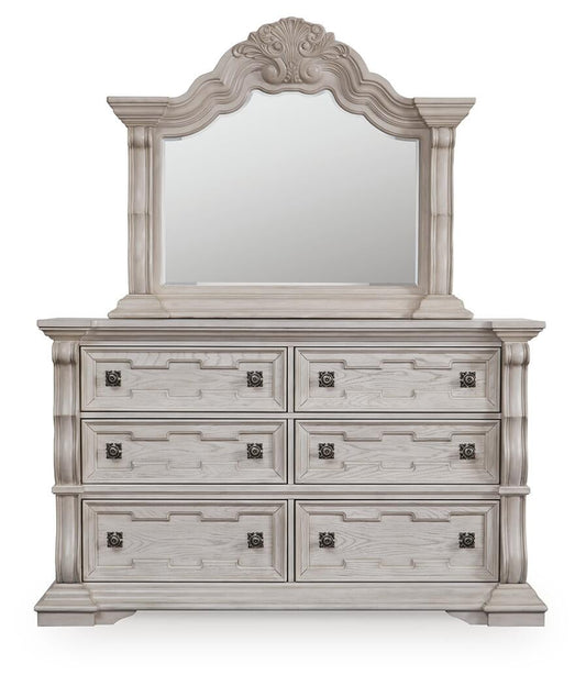Bruchandi California  Upholstered Panel Bed With Mirrored Dresser Signature Design by Ashley®