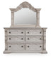 Andonhall California  Upholstered Panel Bed With Mirrored Dresser Signature Design by Ashley®