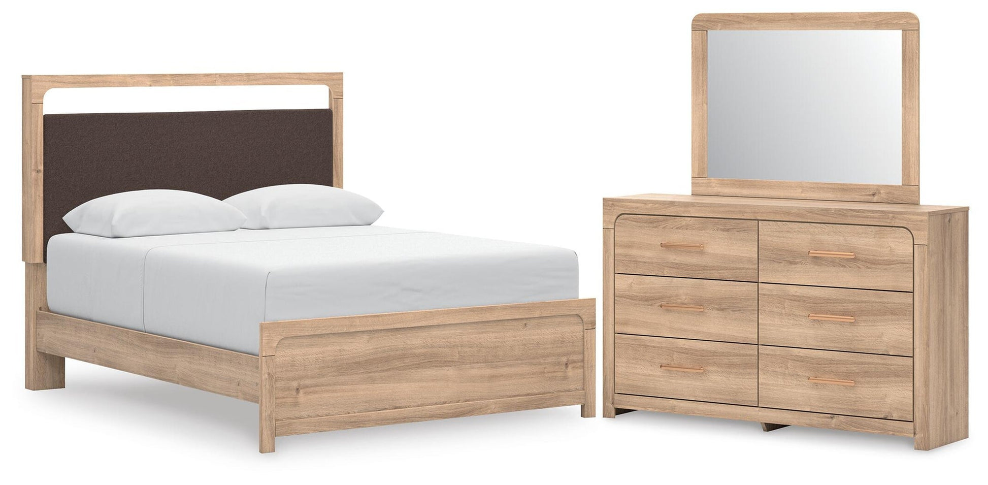 Hollymount  Upholstered Platform Bed, Dresser And Mirror Signature Design by Ashley®