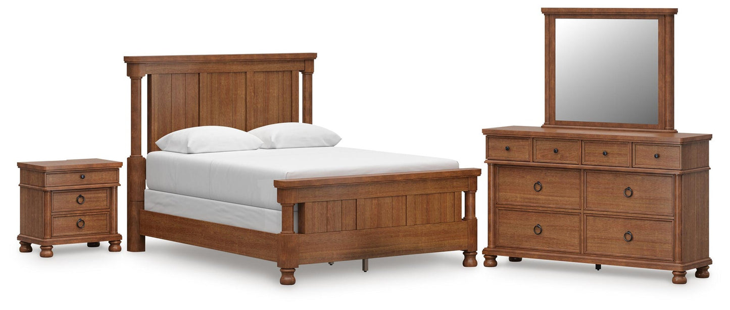 Chadworth  Poster Bed With Mirrored Dresser And Nightstand Signature Design by Ashley®