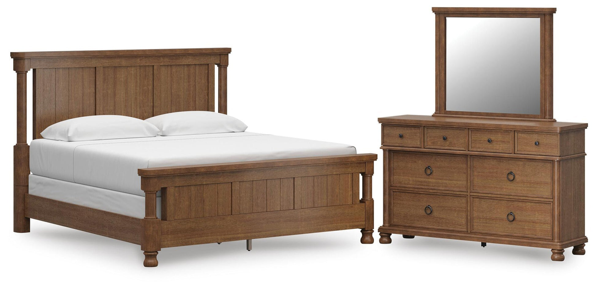 Chadworth  Poster Bed With Mirrored Dresser Signature Design by Ashley®