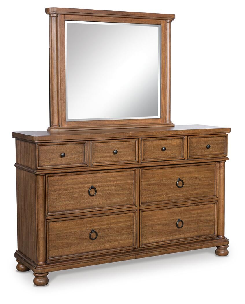 Chadworth California  Poster Bed With Mirrored Dresser And Nightstand Signature Design by Ashley®